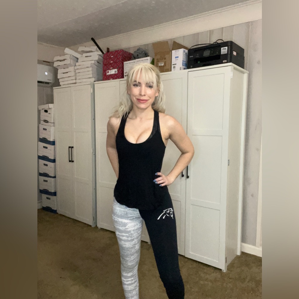 Carolina Panther leggings and black tank